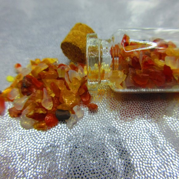Carnelian Gemstone Chips In A Bottle Embellishments Natural Semi Precious - Picture 2 of 3